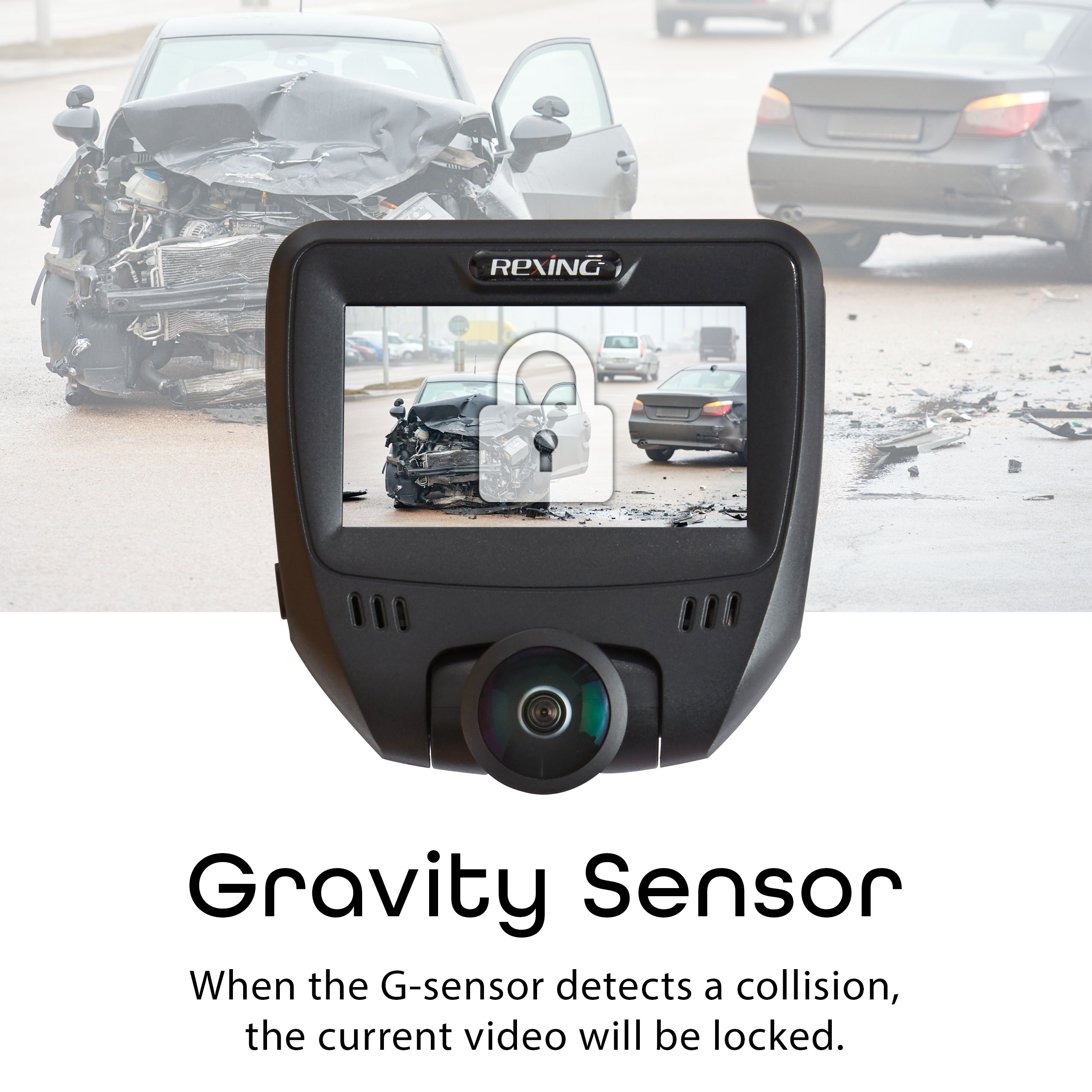 Rexing V360 Dual Channel Dashboard Camera Recorder Car Dash Cam with Rear Camera