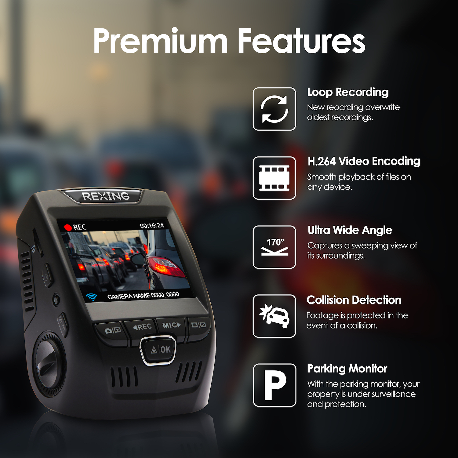 Rexing V1 Basic 1080p Dash Cam