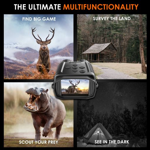 REXING B1 Mini - 1080p Night Vision Mini Digital Binoculars - Travel Infrared Binoculars Save Image And Video w/ Viewing Screen, High-Tech Hunting Gea