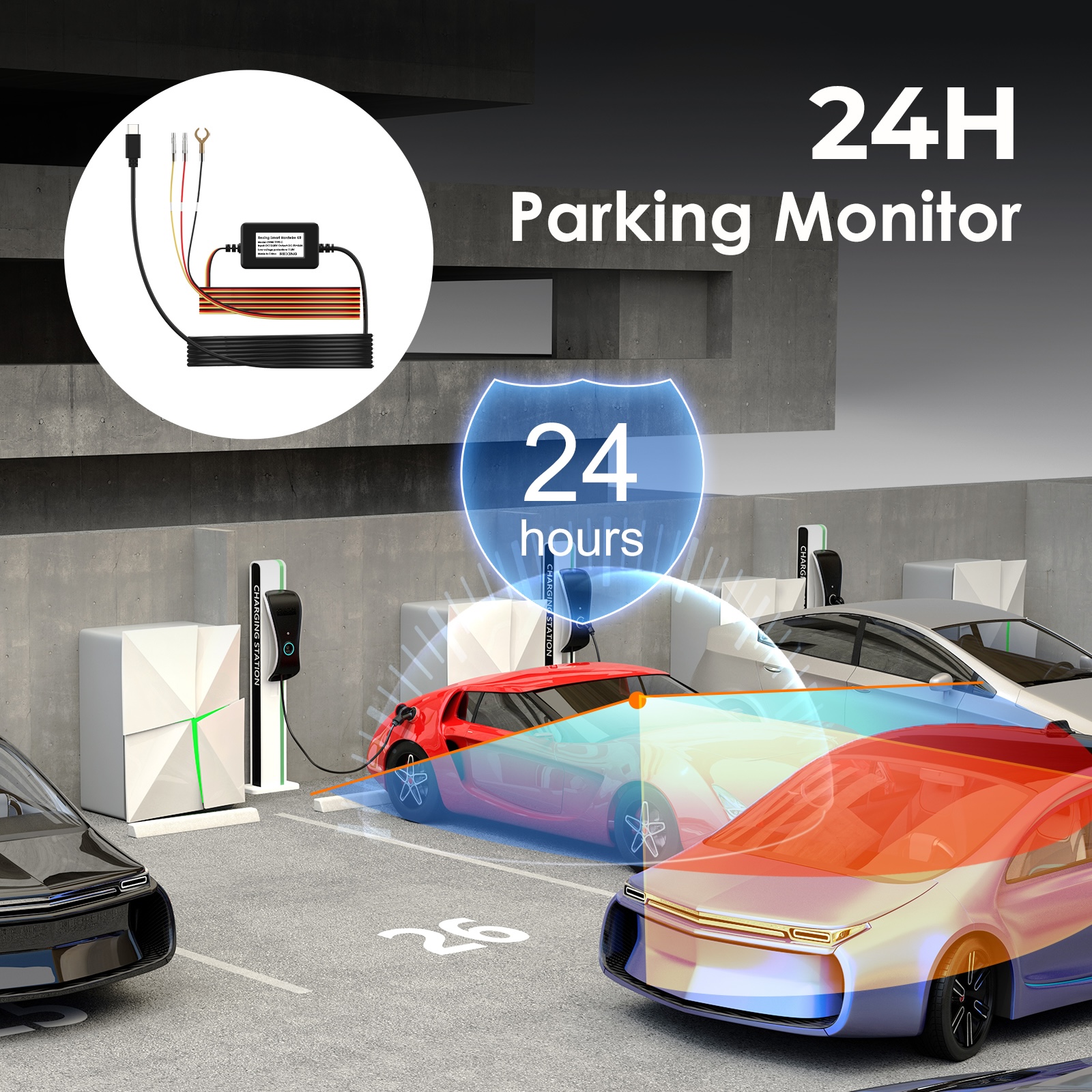 Rexing Dash Cam Smart Hardwire Kit, Type-C Hard Wire Kit Fuse Only for R4, DT2, M3, M2 Max, M2-4, M4-4, RH2 Series, and CPDuo, Rexing 12V-30V to 5V/2A
