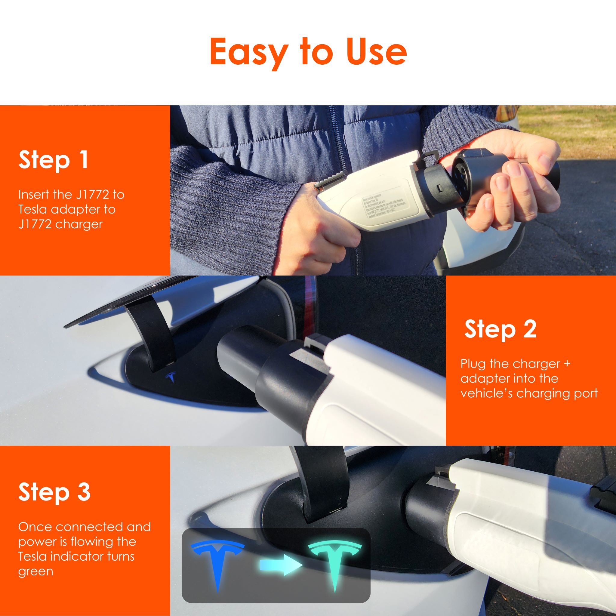Rexing J1772 to Tesla Charging Adapter