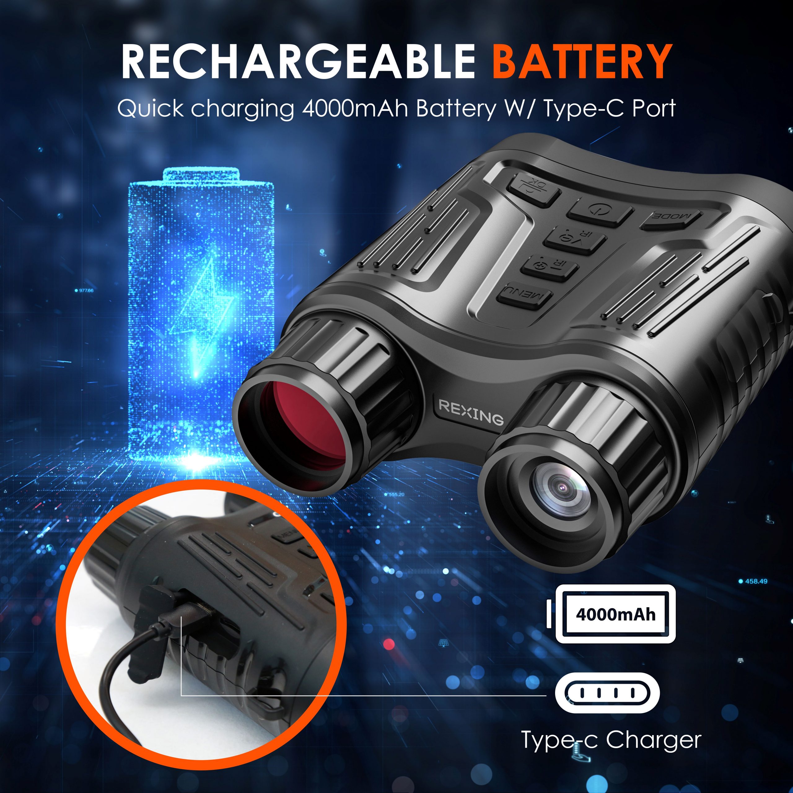 Rexing B1 Pro - 4K IR Night Vision Digital Binocular