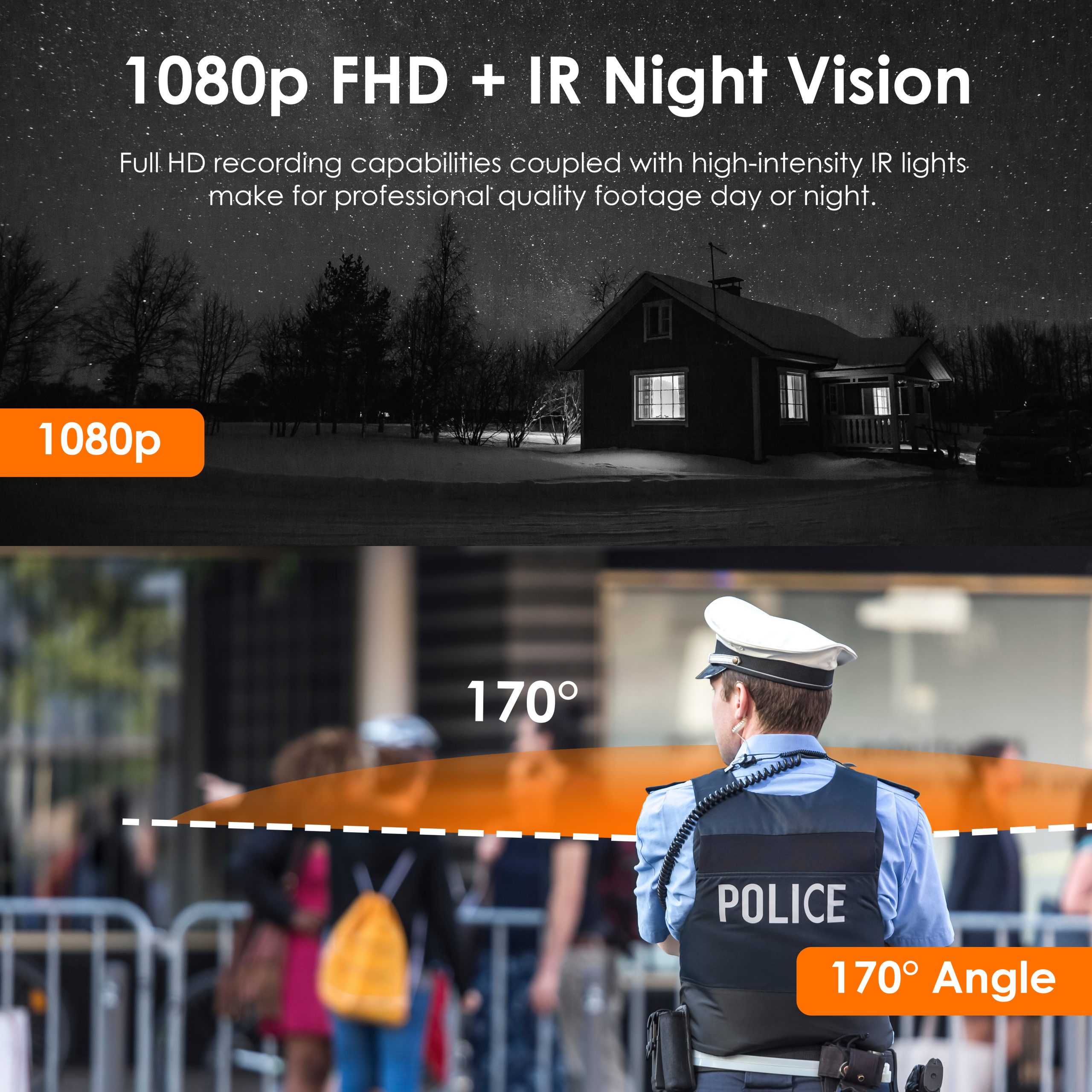 Rexing P2 FHD Body Camera 1080p Full HD With Type-C Port - 5pcs Bundle